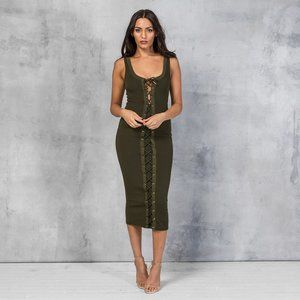 Maniere de voir Lace-Up Midi Dress